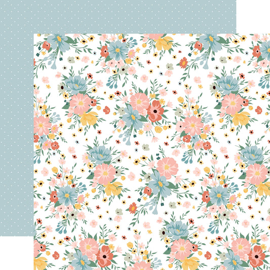 Echo Park - Our Happy Place - Happy Place Floral - 12" x 12" Scrapbook Paper