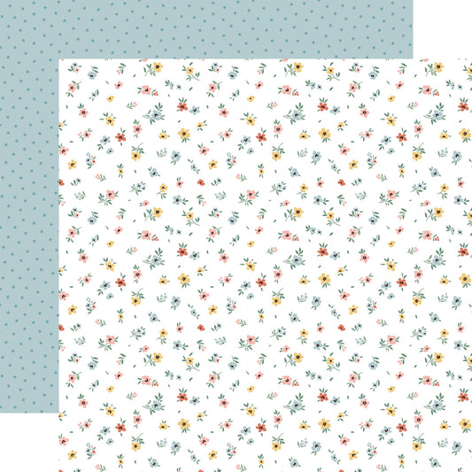 Echo Park - Our Happy Place - Sweet Flowers - 12" x 12" Scrapbook Paper