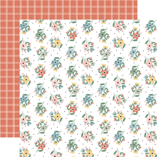 Echo Park - Our Happy Place - Gather Stems - 12" x 12" Scrapbook Paper
