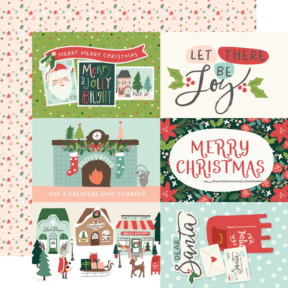 Simple Stories - Santa's Village - 4x6 Elements - 12" x 12" Scrapbook Paper