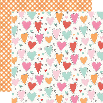 Simple Stories - Heartstrings - Happy Heart Day - 12" x 12" Scrapbook Paper