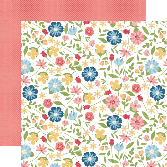 Echo Park - Have A Great Summer - Stems Of Summer - 12" x 12" Scrapbook Paper