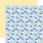 Echo Park - Born to Travel - Flying Airplanes - 12" x 12" Scrapbook Paper