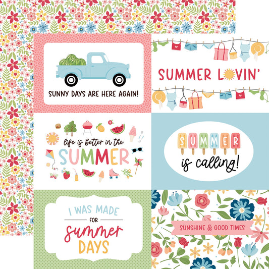 Echo Park - Have A Great Summer - 6x4 Jouranling Cards - 12" x 12" Scrapbook Paper