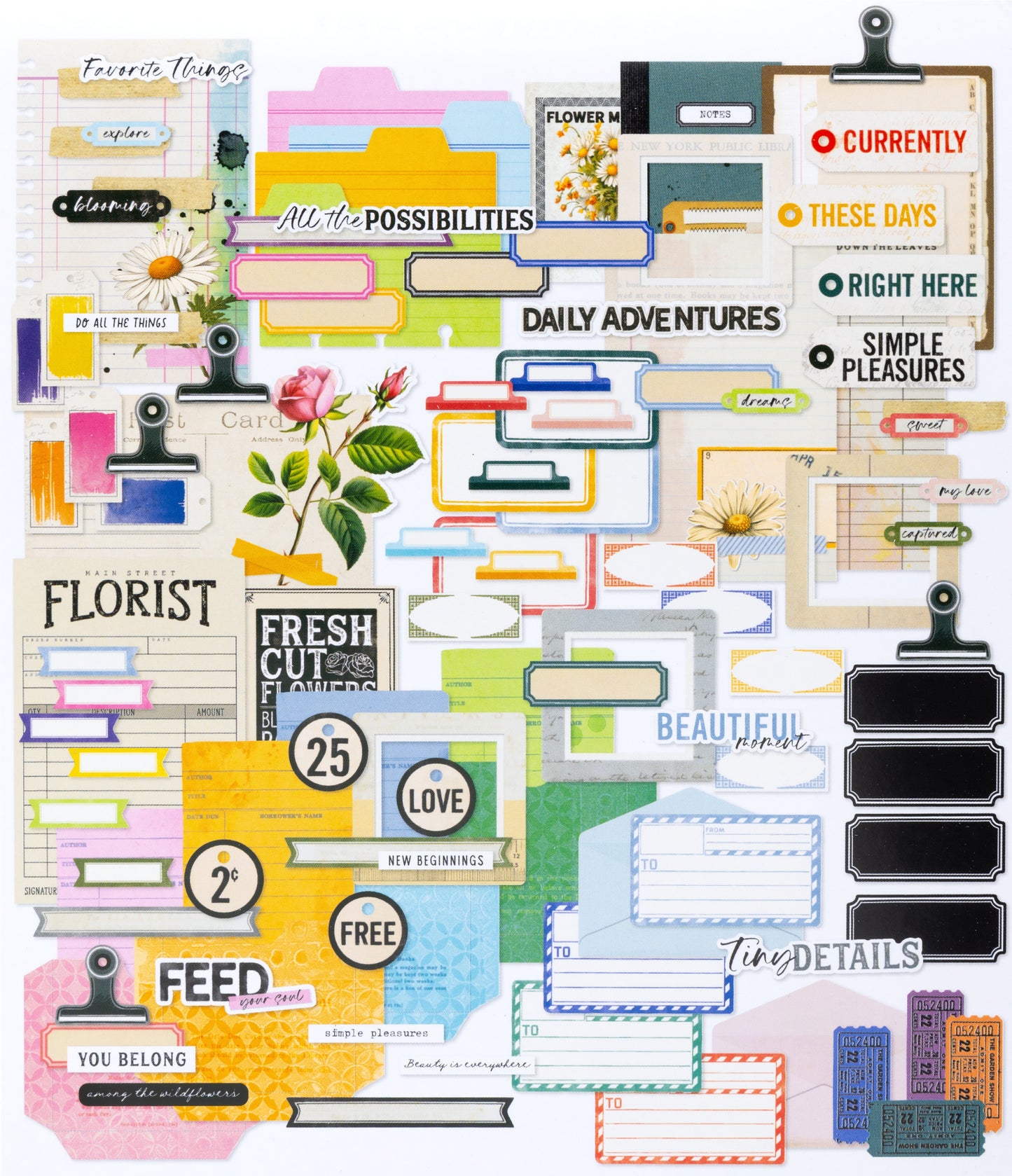 49 and Market - The Flower Emporium - A Vicki Boutin Collection - Journaling Ephemera Bits