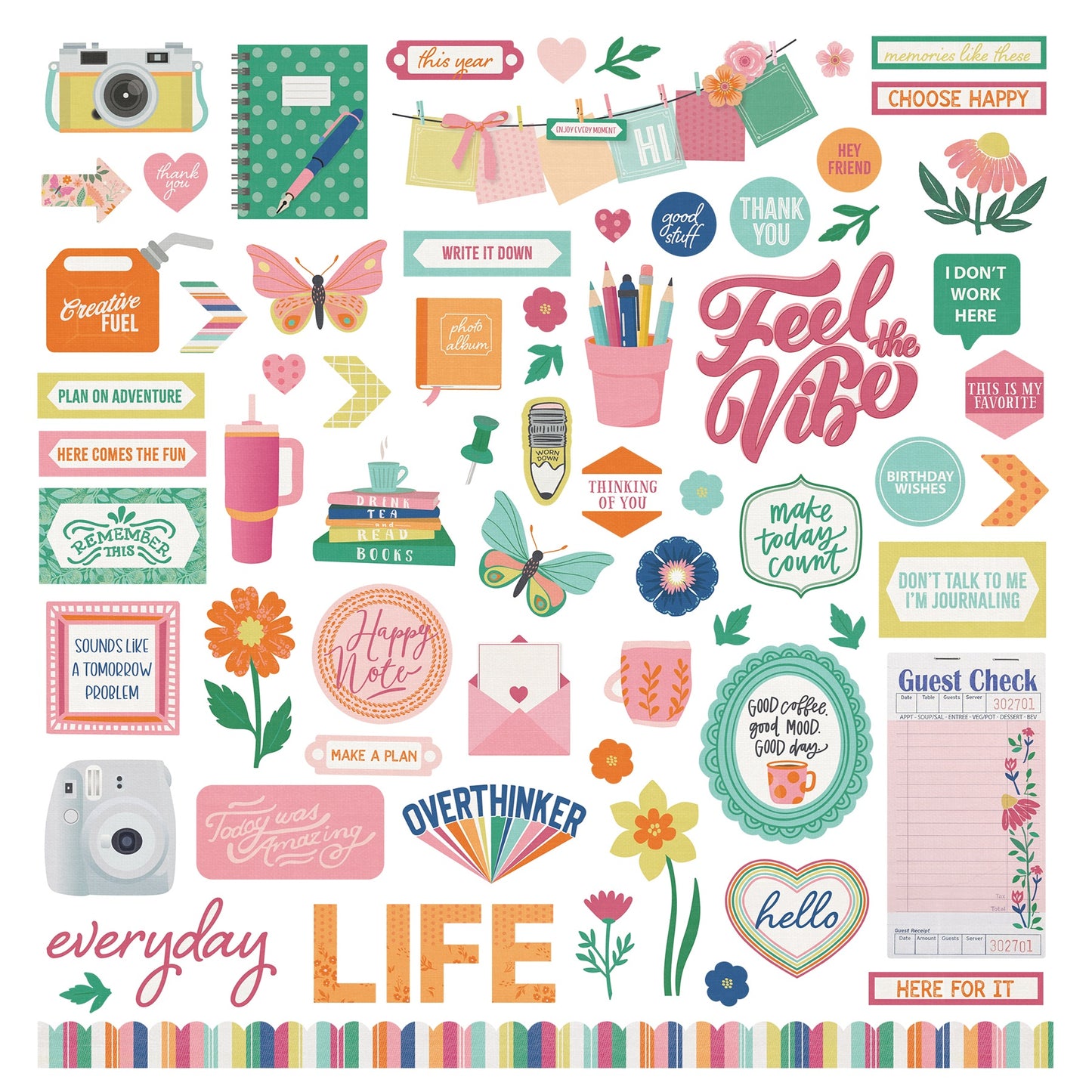 Photoplay - This Happy Life - Element Stickers - 12" x 12" Stickers