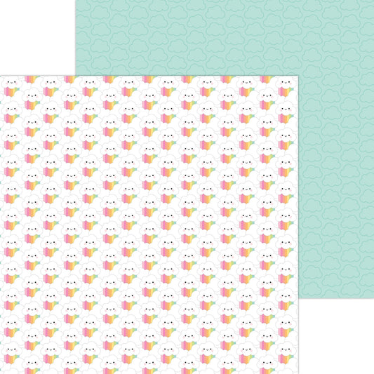 Doodlebug Design - Butterfly Kisses - Rainbow Skies - 12" x 12" Scrapbook Paper