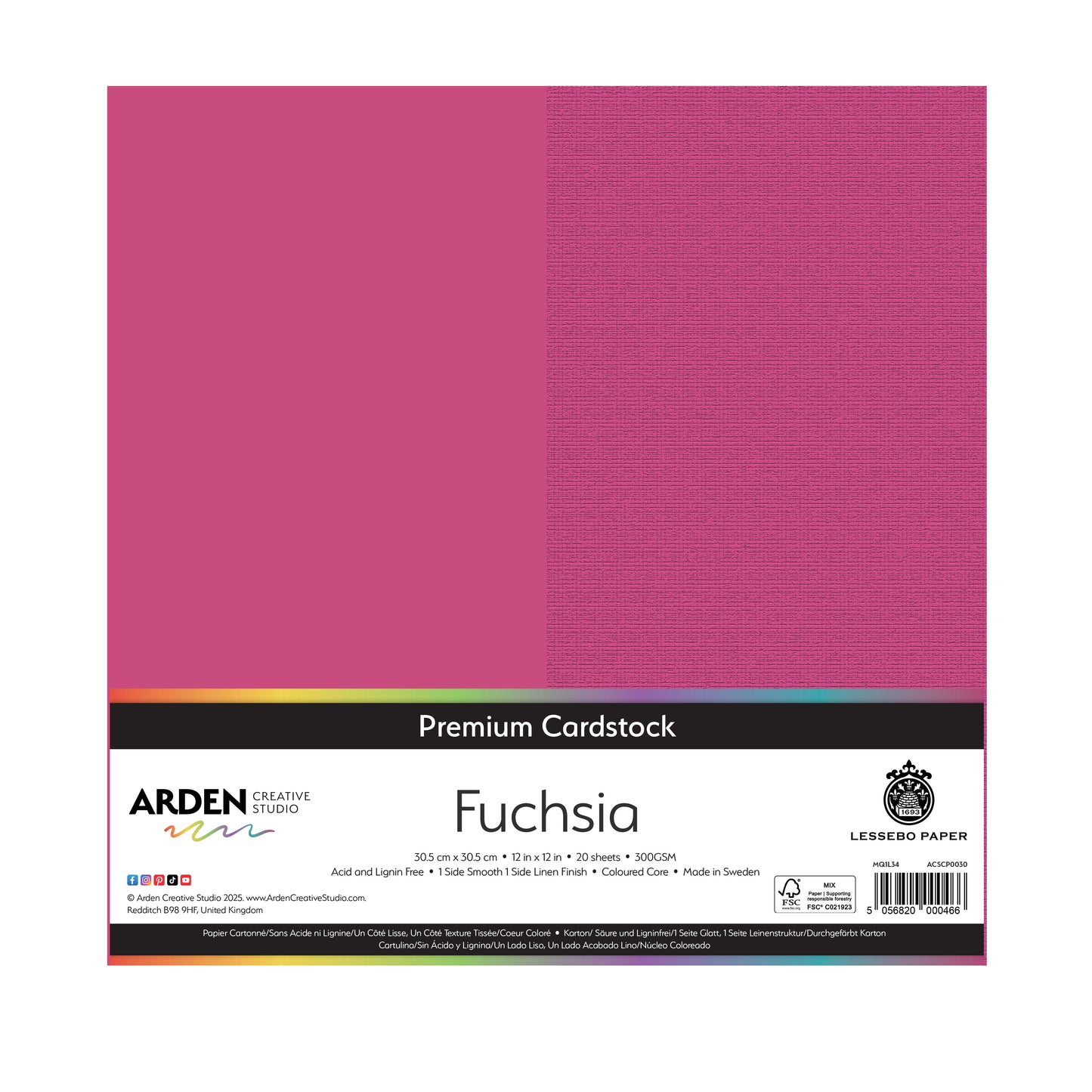 Arden Creative Studio - 12x12 Cardstock -  Fuschia