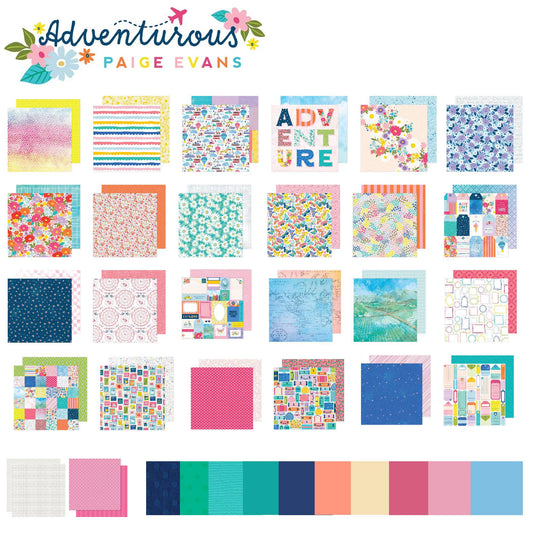 Paige Evans - Adventurous - Scrapbook Papers and Co-ordinating Cardstock