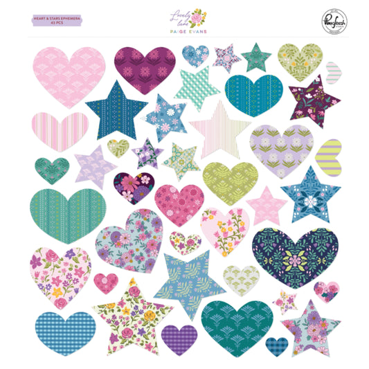 Pinkfresh Studio - Lovely Lane by Paige Evans - Hearts and Stars Ephemera