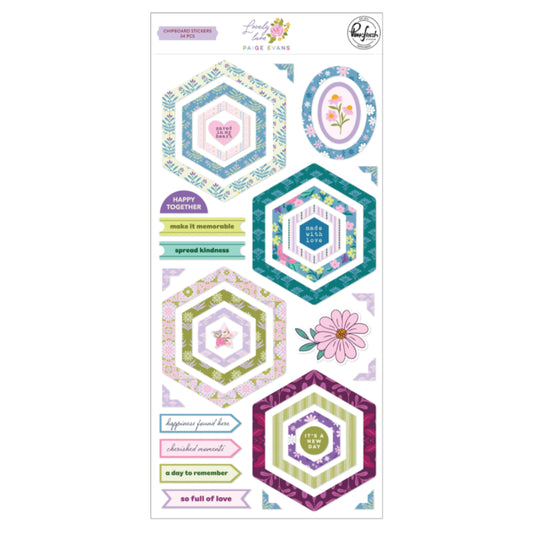 Pinkfresh Studio - Lovely Lane by Paige Evans - Chipboard Stickers