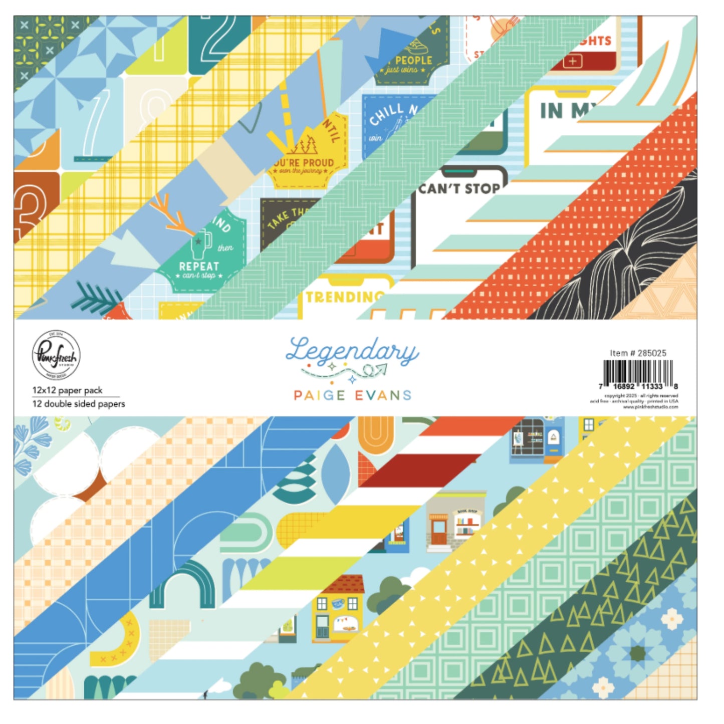 Pinkfresh Studio - Legendary by Paige Evans - 12x12 Paper Pack