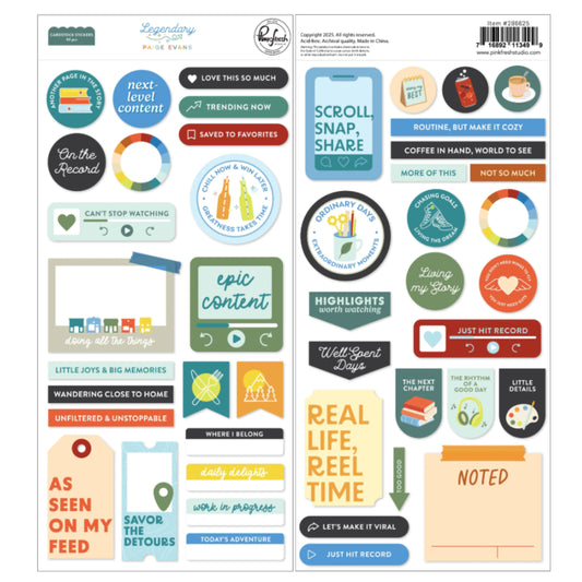 Pinkfresh Studio - Legendary by Paige Evans - Cardstock Stickers
