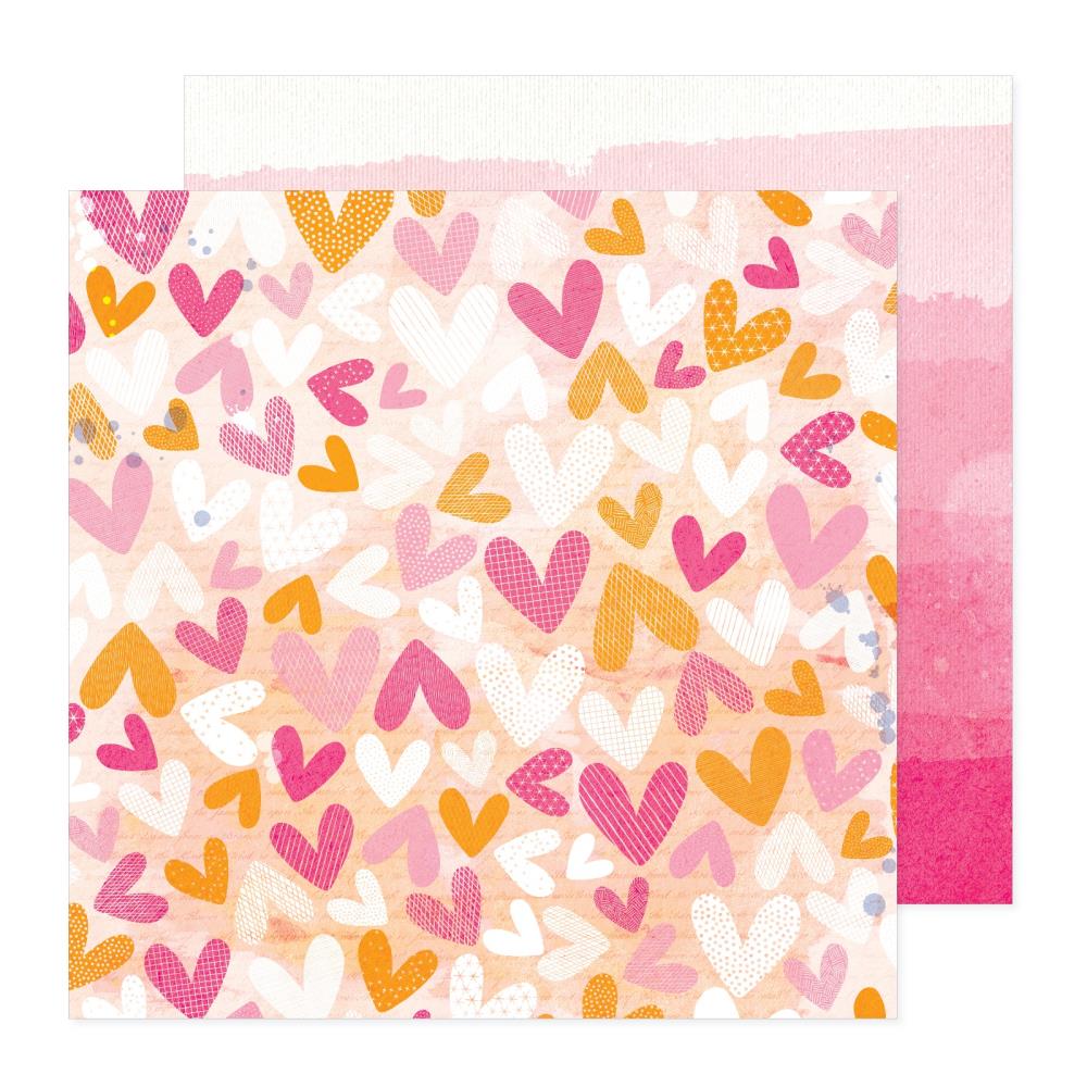 Vicki Boutin - Bold & Bright - Take Heart - 12" x 12" Scrapbook Paper