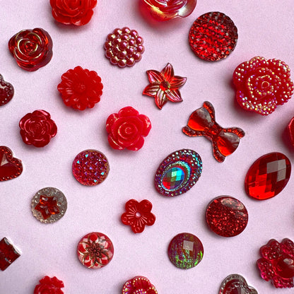 100 Piece Embellishment Set - Red