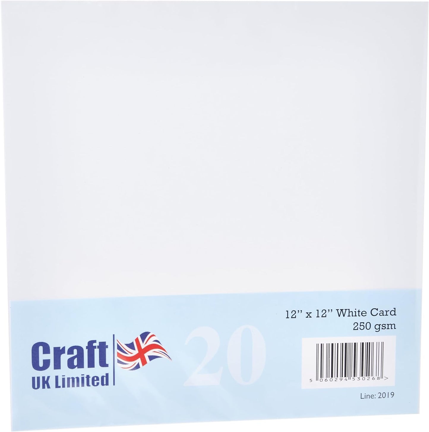 Craft UK 12" x 12" Cardstock - White - 20 Sheets