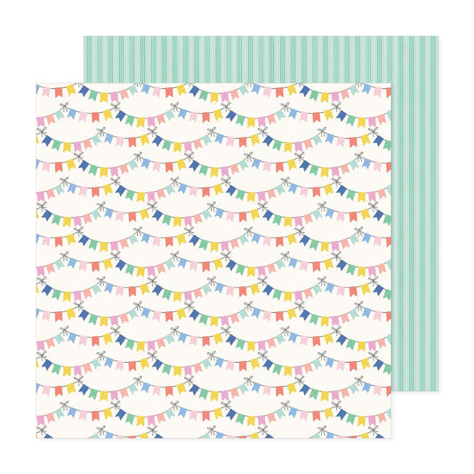 Bea Valiant - Poppy & Pear - Color Burst - 12" x 12" Scrapbook Paper - Scrappyroo