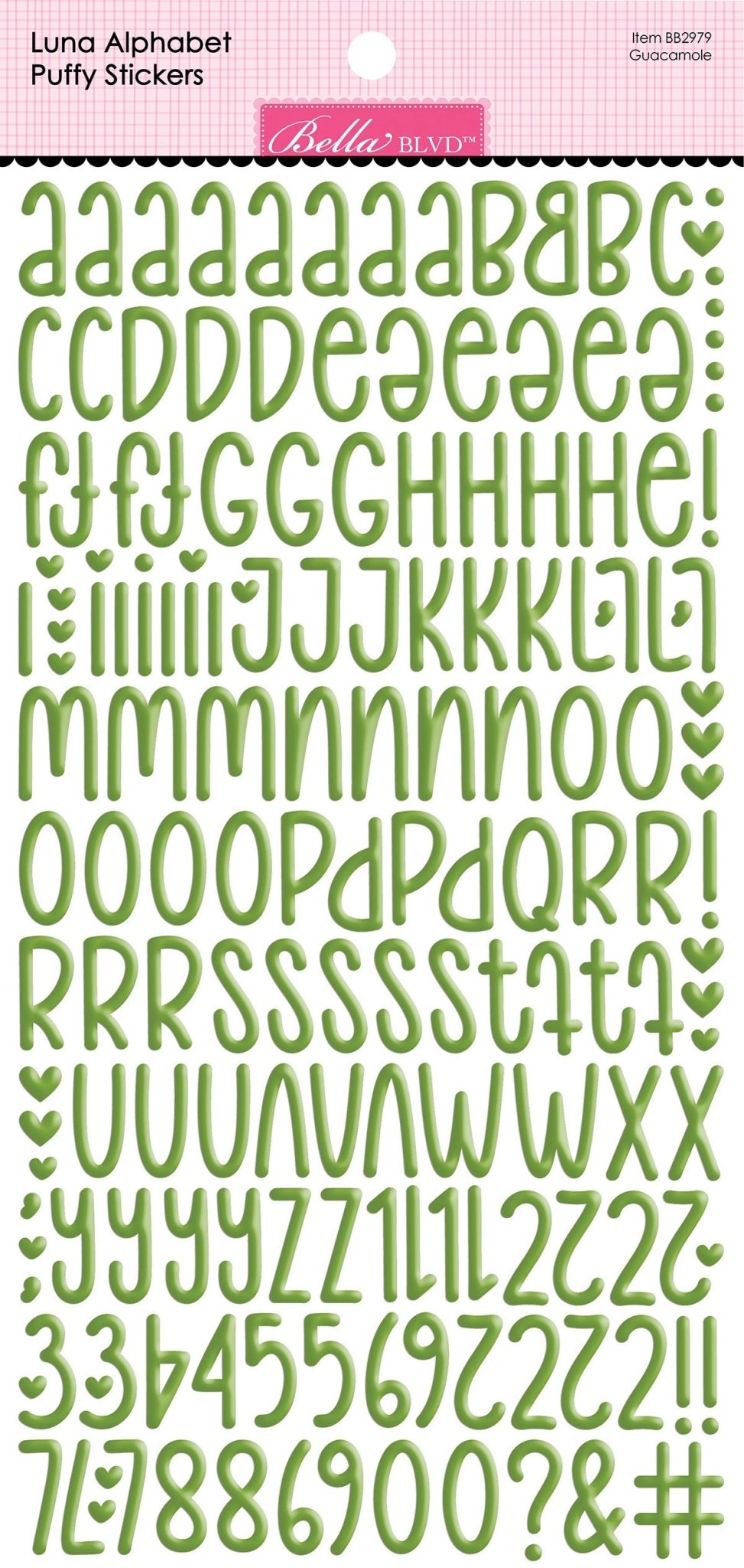 Bella Blvd - Luna Alphabet - Guacamole (Green) - Scrappyroo