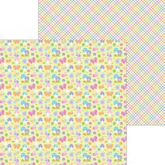 Doodlebug - Fairy Garden - Bug Babies - 12" x 12" Scrapbook Paper - Scrappyroo