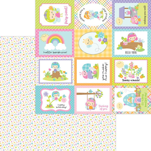 Doodlebug - Fairy Garden - Fairy Dust - 12" x 12" Scrapbook Paper - Scrappyroo