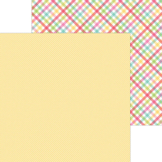 Doodlebug - My Happy Place - Hello Sunshine - 12" x 12" Scrapbook Paper - Scrappyroo