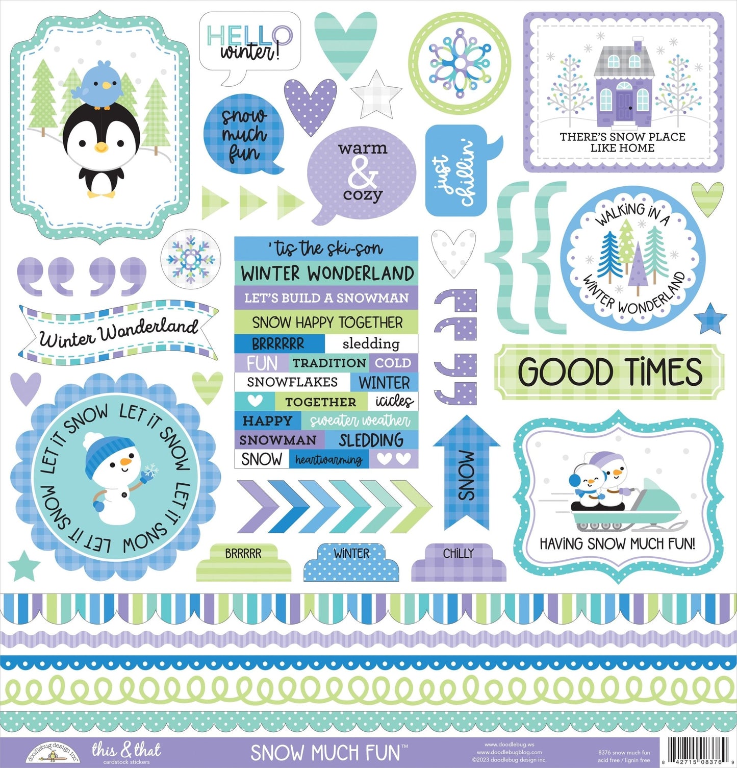 Doodlebug - Snow Much Fun - This & That Cardstock Stickers - Scrappyroo